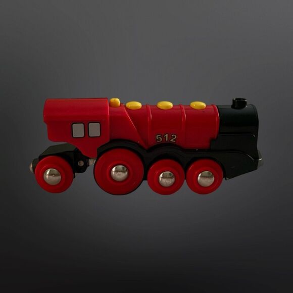 BRIO World Wooden Mighty Red Action Locomotive Lights & Sounds Works! A11 - Picture 6 of 8